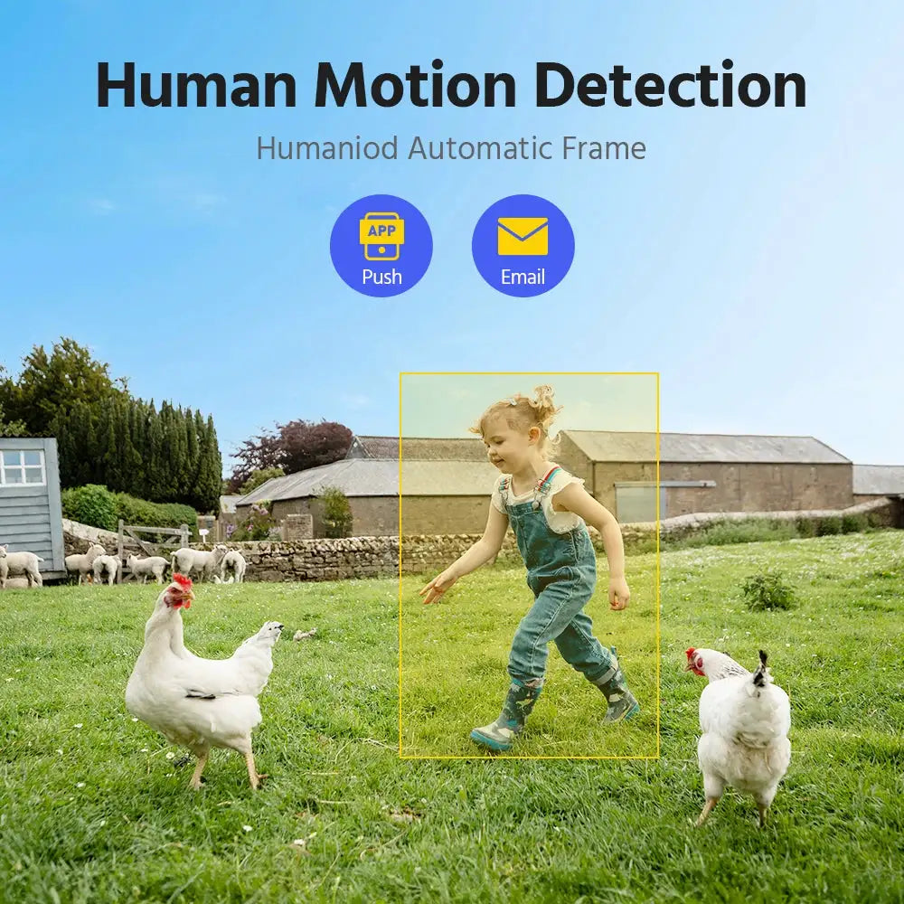 ANNKE 4MP Battery WiFi Security Camera PT Auto Tracking Color Night Vision Wireless IP Camera 4CH Security System