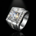 Round Square Moissanite Ring Sterling