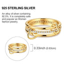 Ring Sterling Silver Sparkling Gold