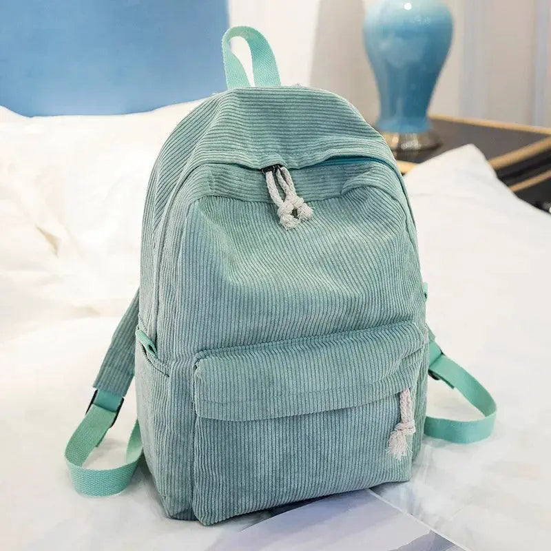 Personalised Corduroy Backpack for Work — blue