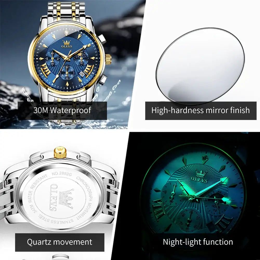 Olevs Mens Stainless Moon Phase Watch — product image 8