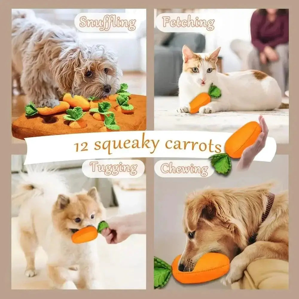 Carrot Snuffle Mat For Dogs Cats Puzzle Toy With 12 Carrots