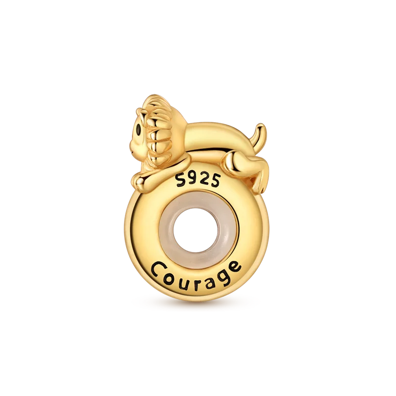 Golden Charm Bead Sterling Silver