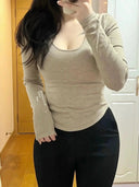 Flattering U-Neck Tee For Big-Chest Women
