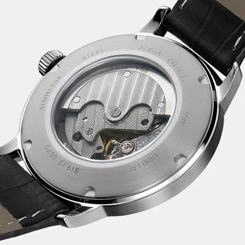 Seagull New Business Watch Men's Mechanical Wristwatches 50m Waterproof Leather Valentine Male Watches relogio masculino 6075
