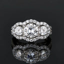 Round Moissanite Ring in Sterling Silver Stone