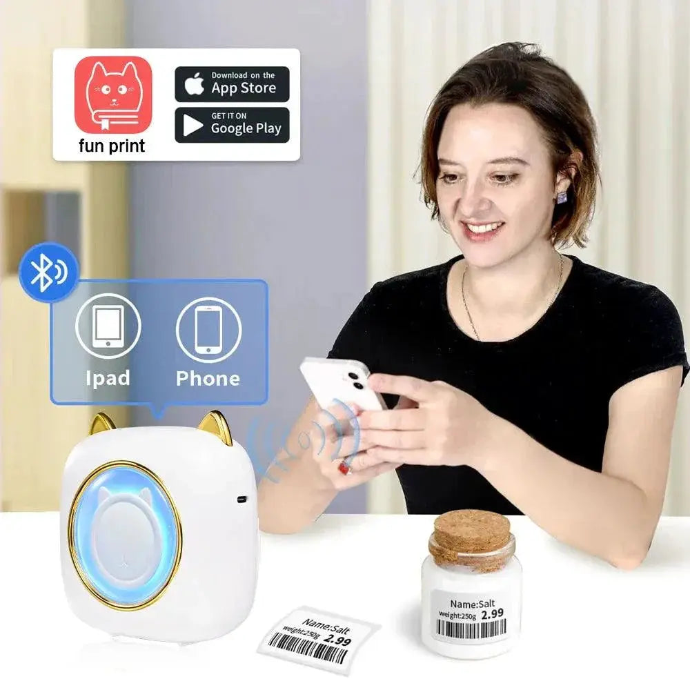 Mini Pocket Printer Portable Thermal Sticker Bluetooth