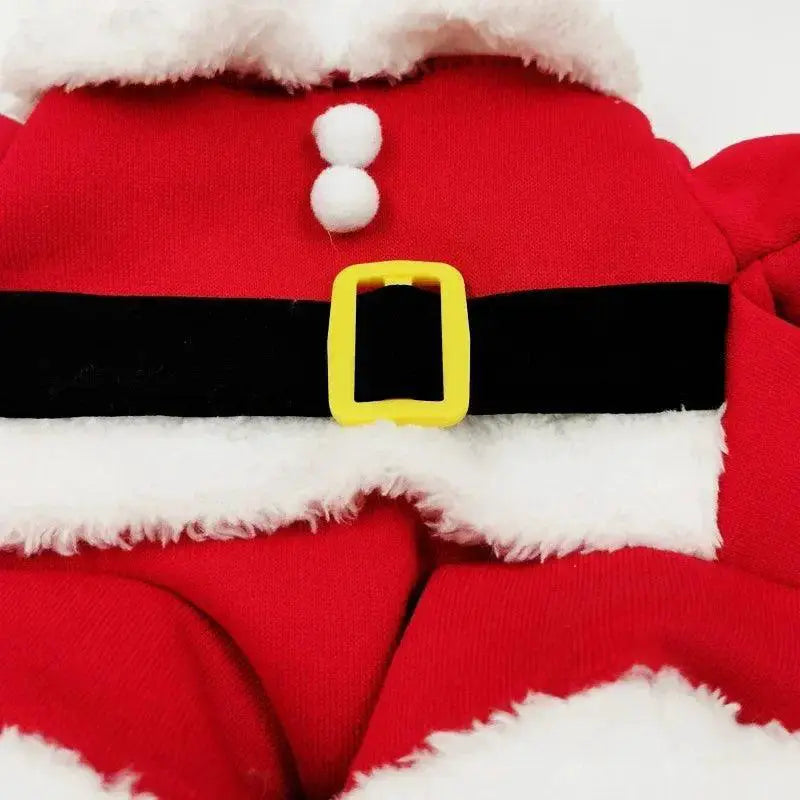 Adorable Santa Costume For Pets Warm Holiday Outfit