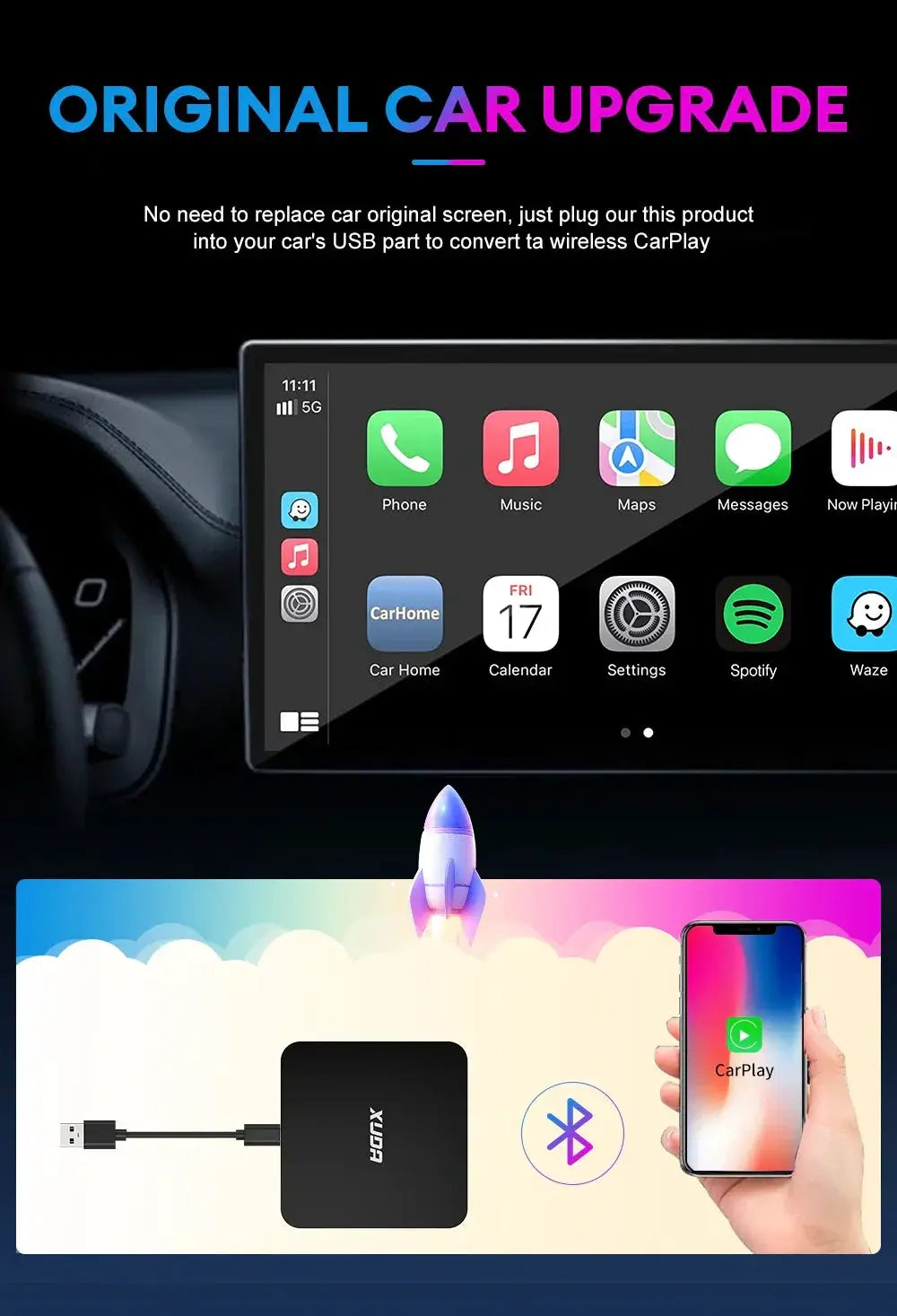 Wireless CarPlay Android Auto Adapter Edition AA — product view 13