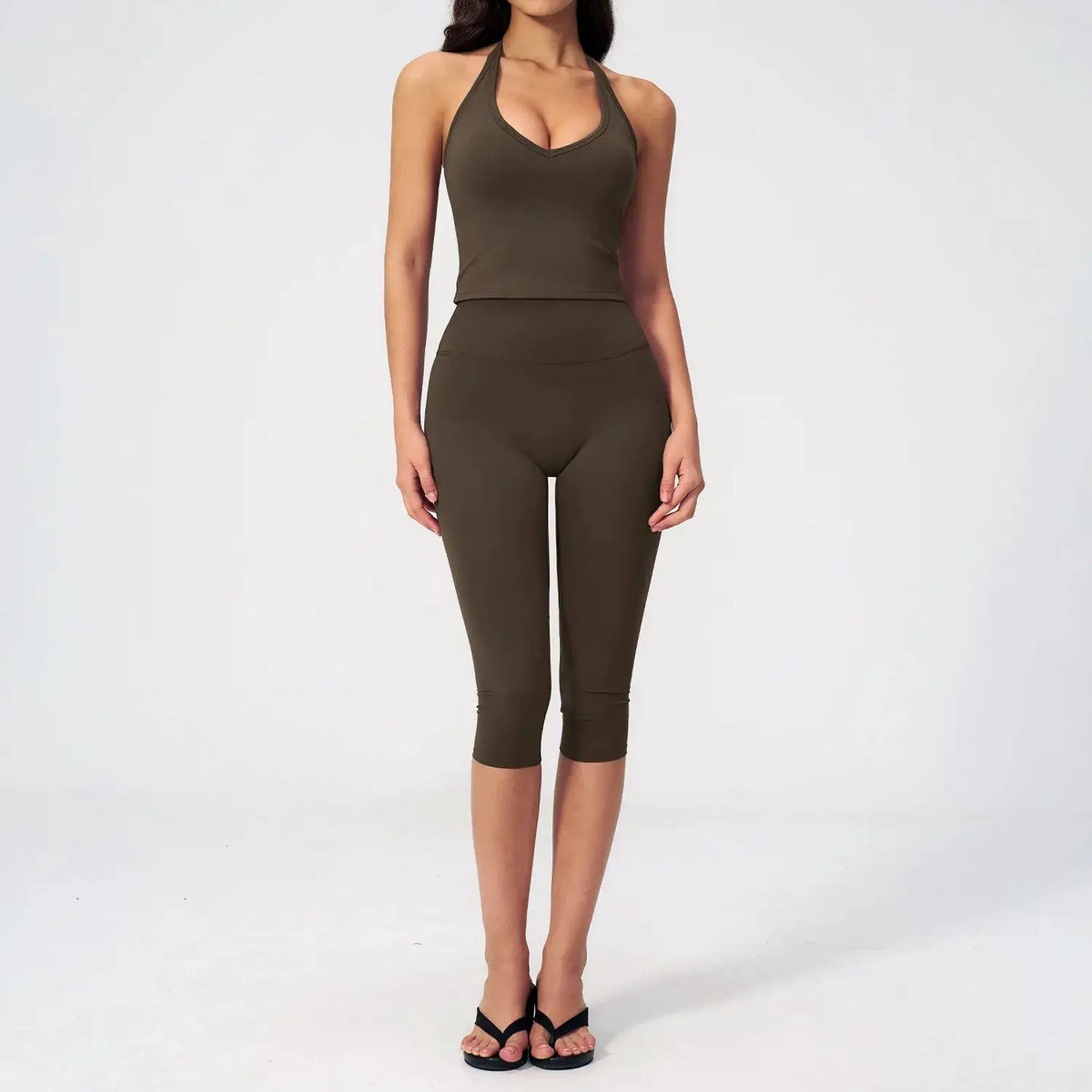 Women Yoga Set High Waist Leggings Crop Top — product view 19