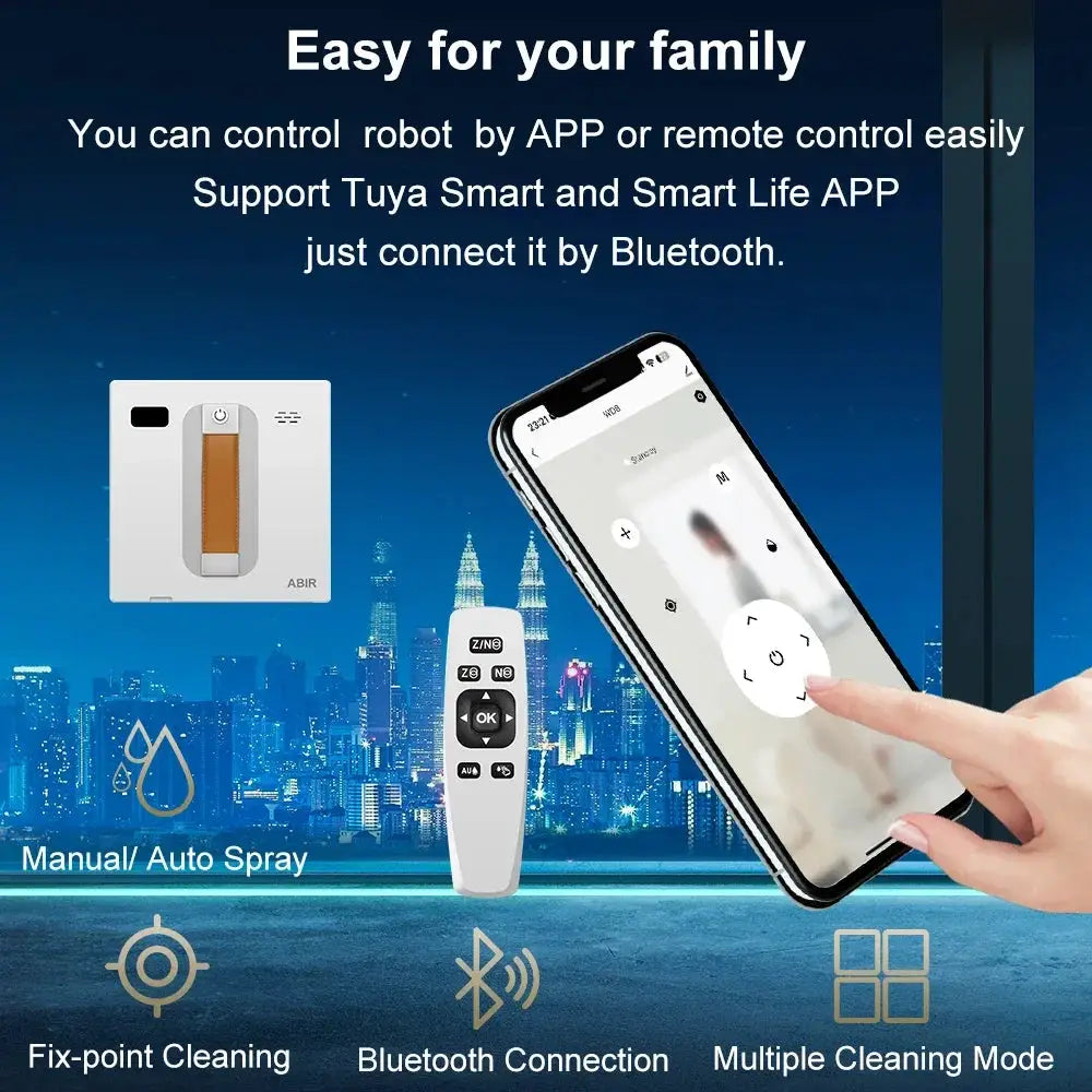 ABIR WD8 Window Vacuum Robot Cleaner Dual Ultrasonic Spray - OurLum.com