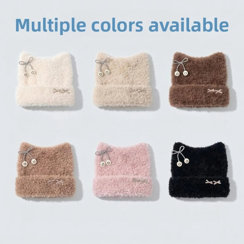 Furry Thermal Knit Winter Hat