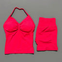 Women Seamless Yoga Set With Tummy Control Shorts