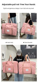 1pc Pink Blue Grey Travel Large Capacity Storage Bag Zipper Portable Sports Bag Versatile Gym Handbag