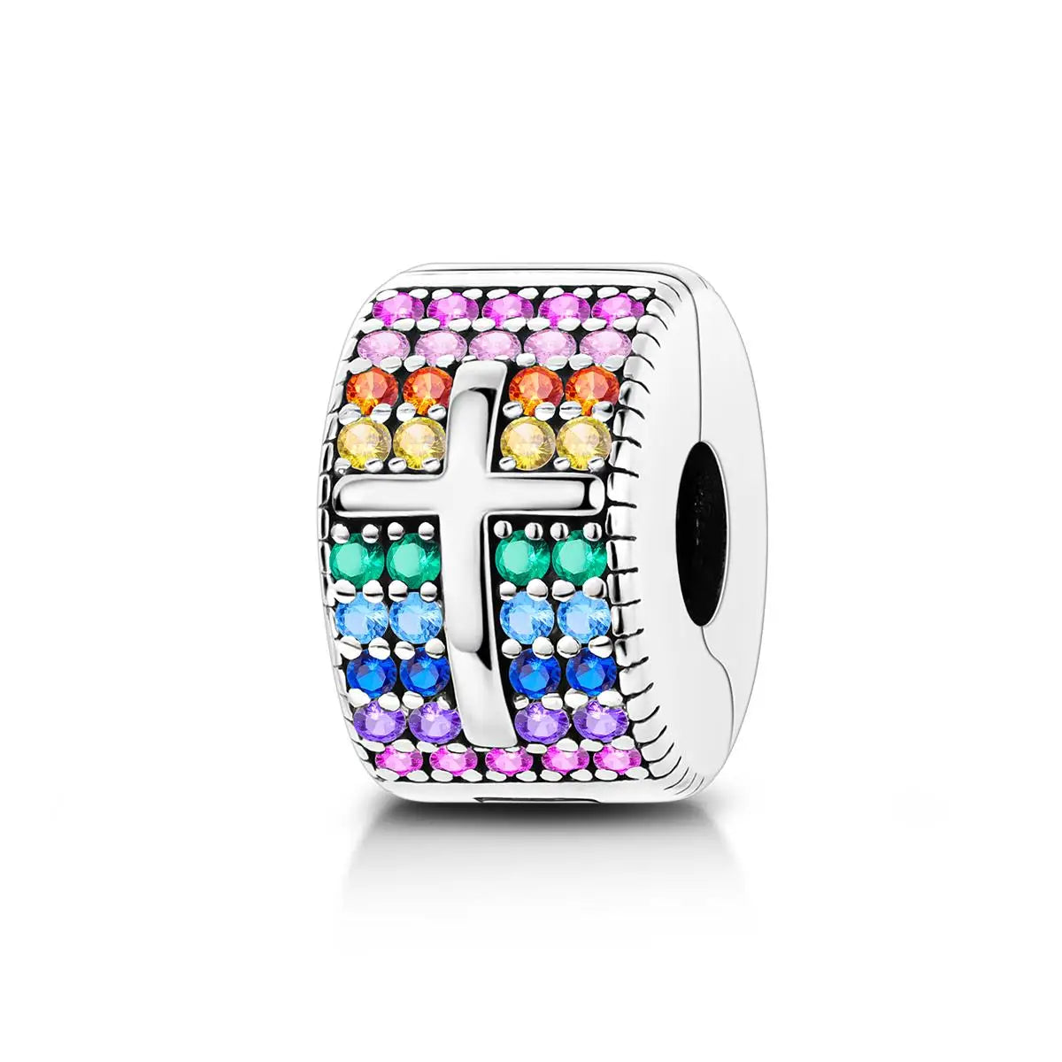 Charm Silver Plated Zircon Beads