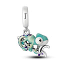Silver Rainbow Flower Dragonfly Charm