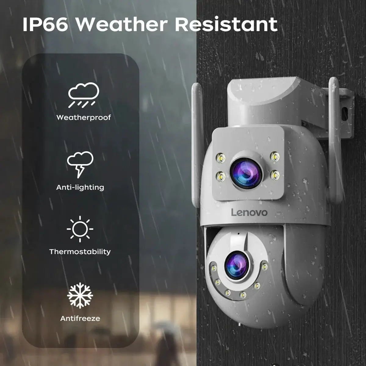 Lenovo 4K Outdoor WiFi Surveillance Camera Dual Lens PTZ IP - OurLum.com