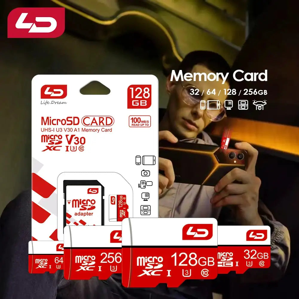 LD 128GB A1 Micro TF SD Memory Card 64GB Transfer U3 Micro Card 32GB 16G Waterproof Flash TF Card For PHONE