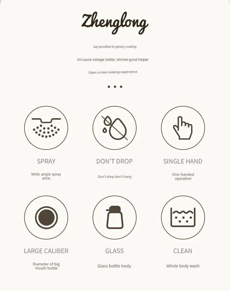 Glass Spray Oil Bottle Dual Use For Air Fryer Kitchen - OurLum.com