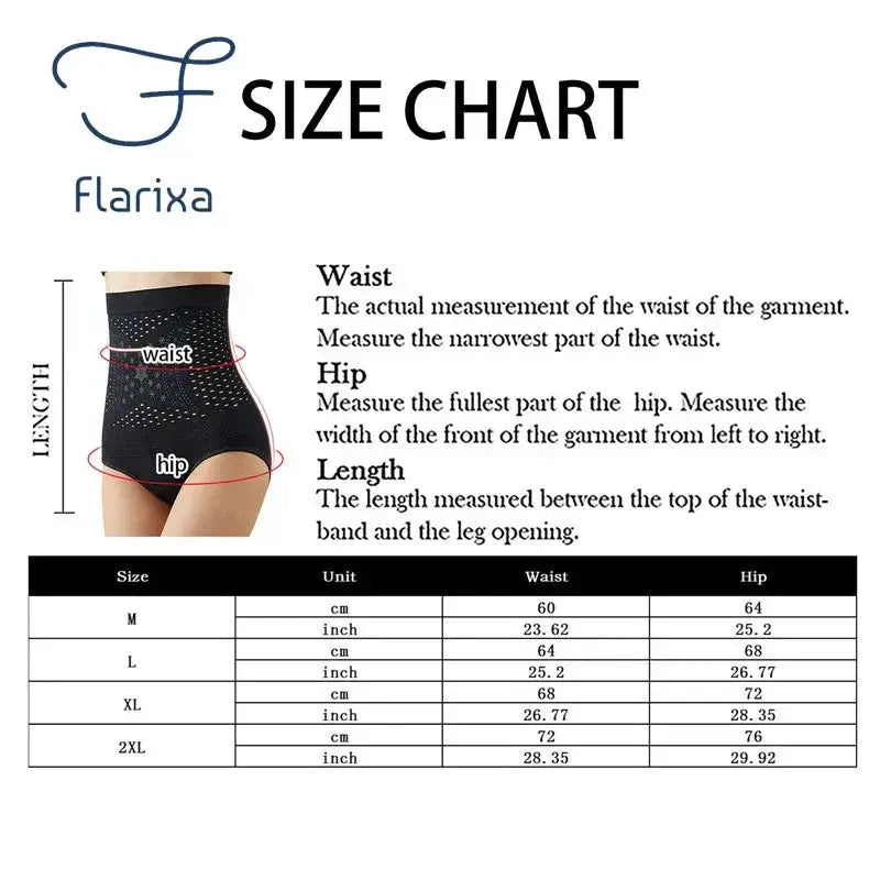 Flarixa High Waist Tummy Control Shapewear Slimming Panties