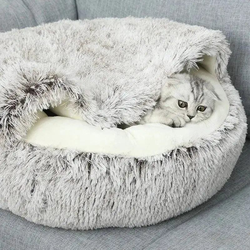 Plush Cat Bed 2 In 1 Cat House For Small Dogs And Cats