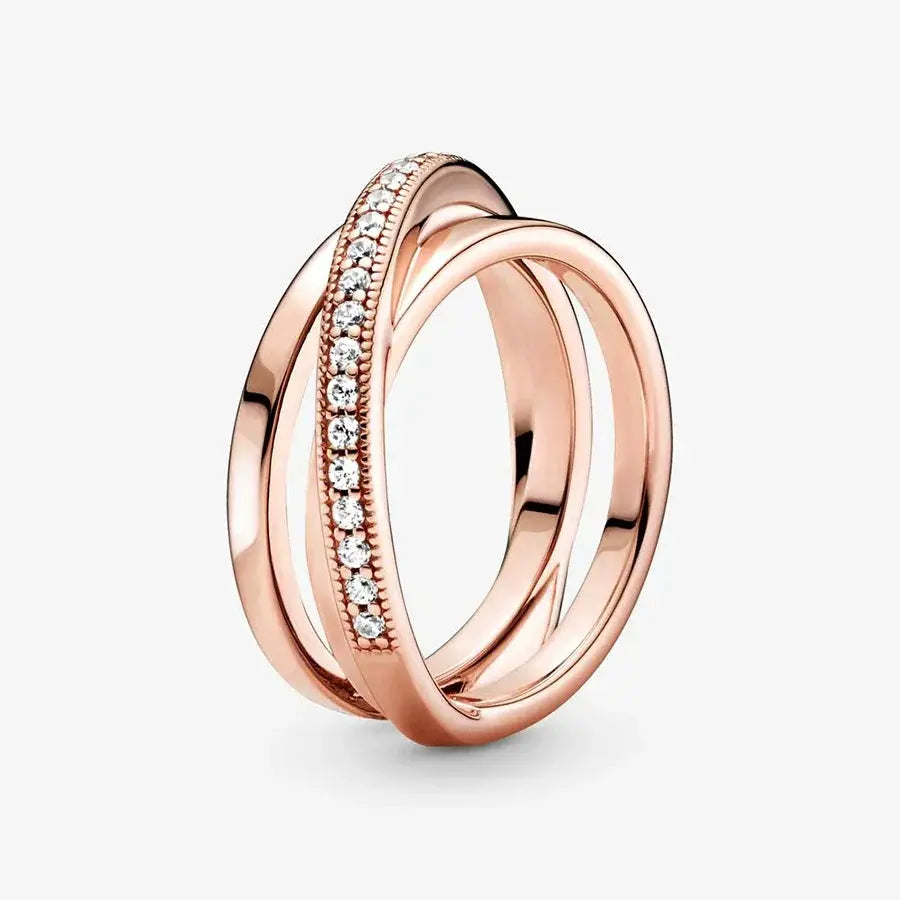 925 Sterling Silver Crossover Love Ring Gift For Her