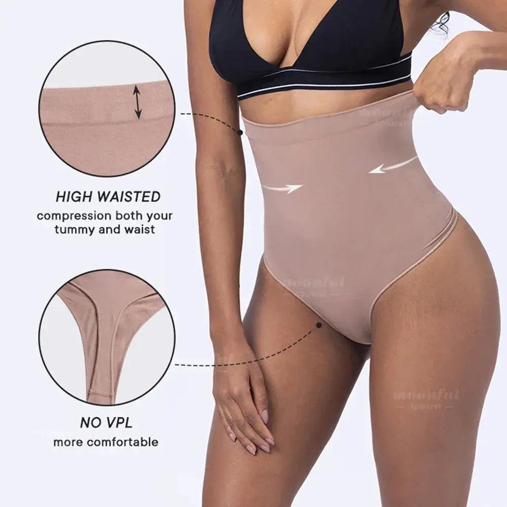 High Waist Thong Shapewear For Abdomen Control And Slimming