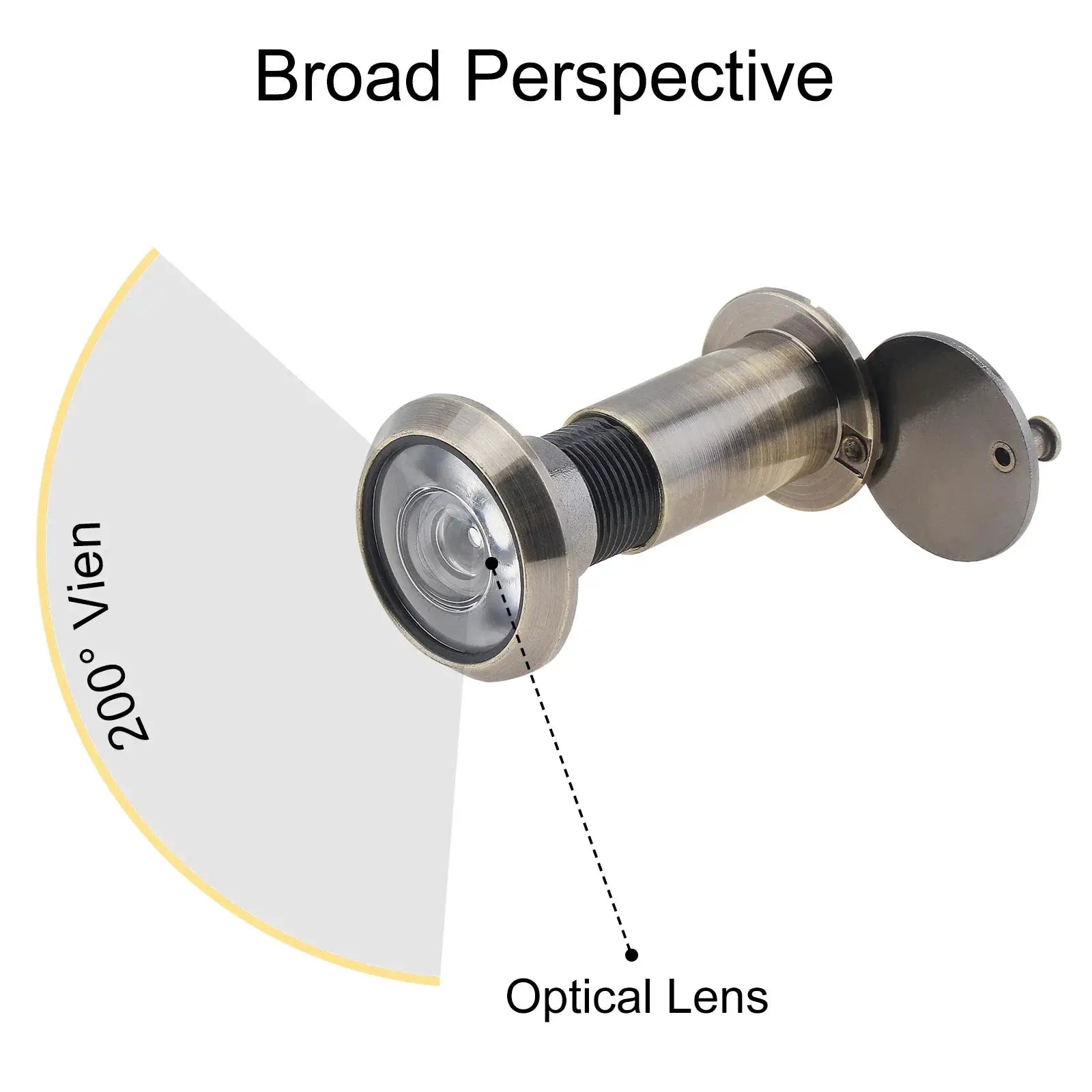 16mm 200 Degree Door Viewer HD Glass Lens Wide Angle Security Door Peephole with Drill Bit Set for Doors 1.57-2.56inch Thickness by stepyours.com
