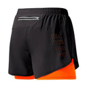 Men Quick Dry Double Layer Running Shorts Black