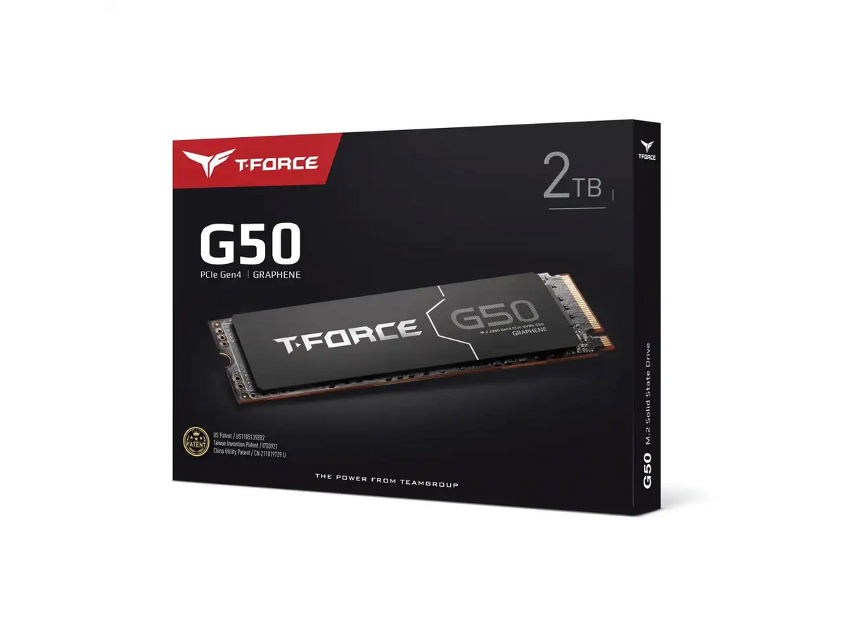 Team Group T-FORCE G50 M.2 2280 2TB PCIe 4.0 x4 with NVMe 1.4 TLC Internal Solid State Drive (SSD) TM8FFE002T0C129