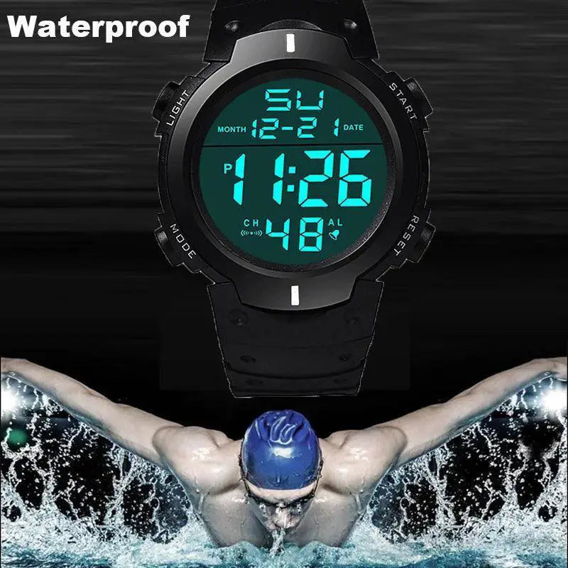 LED Sports Watch Waterproof Digital Clock With Alarm