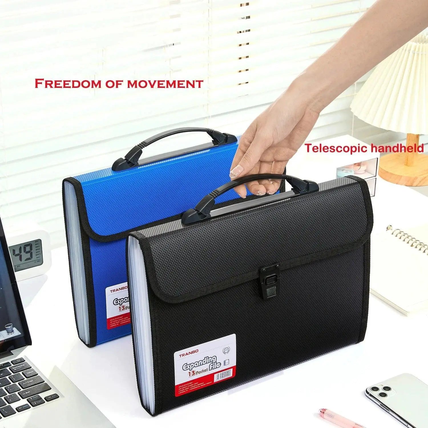 A4 Portable Folder 13 Pocket Accordion File Organizer