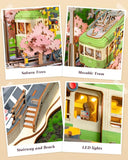Robotime Sakura Tram 3d Puzzle Kit With Led Light