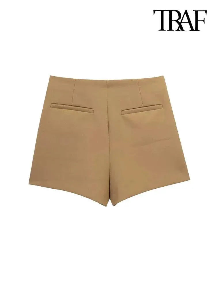 Vintage Asymmetric Skort Retro High Waist Chic Comfortable