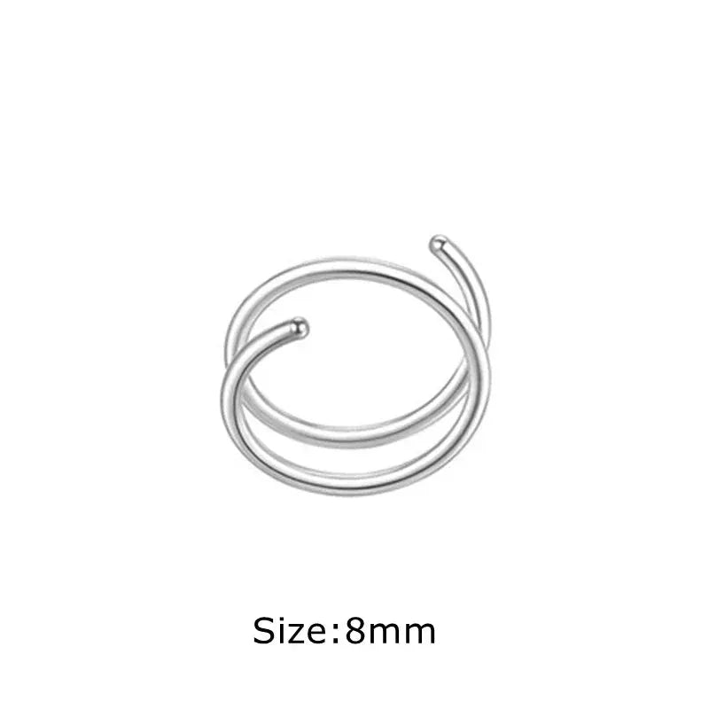 316L Stainless Steel Double Spiral Nose Hoop Ring 1 Piece