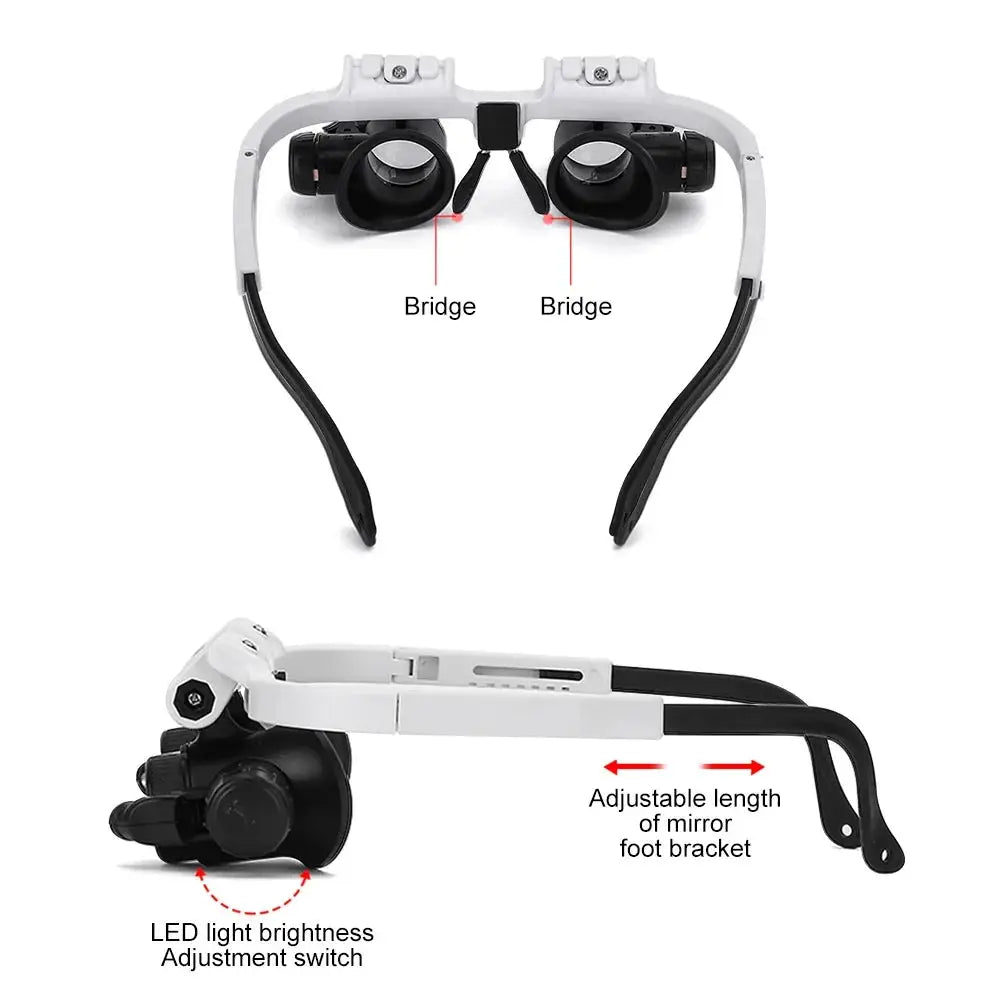 Head Mount Magnifying Glass Dual Lens Loupe 8X 15X 23X