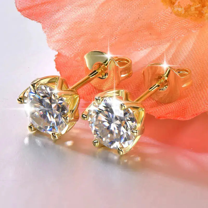 Gold Filled Moissanite Stud Earrings — product image 4