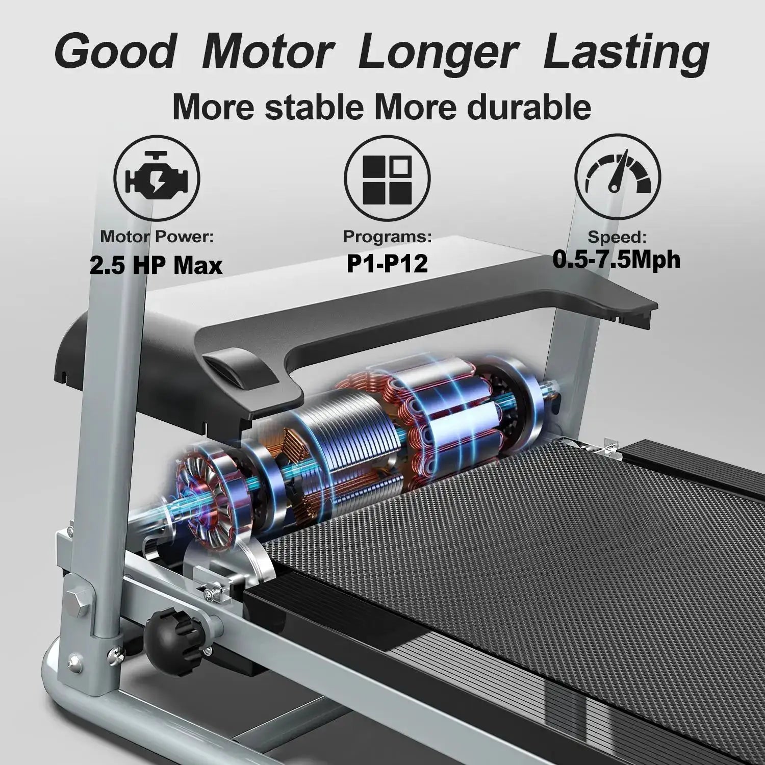 Foldable Treadmill For Home Use, Shock-absorbing, Non-slip, Multi-functional, Essential Fitness Equipment For The Whole Family.