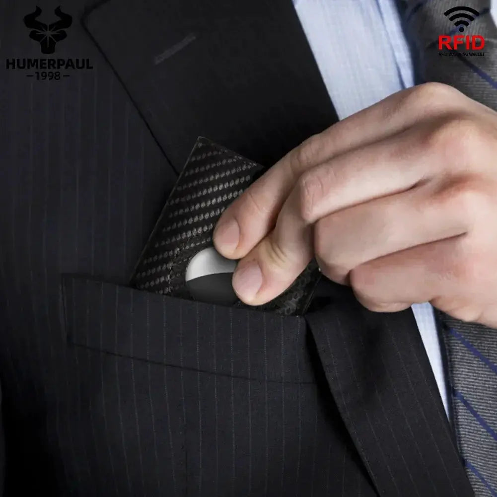 Men Smart Wallet AirTag Case With Credit Card Holder