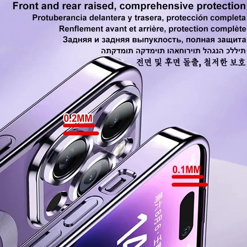 Luxury Plating For Magsafe Magnetic Case For iPhone 18 17 16 15 14 13 12 Pro Max Plus Wireless Charge Cover With Lens Protector