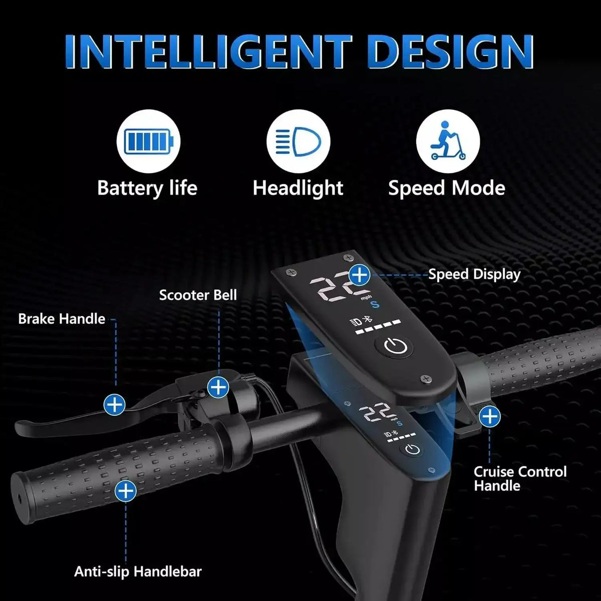 AOVOPRO New ESMAX Electric Scooter 500W 22MPH Adult APP Smart Scooter 28 miles Range Shock-absorbing Anti-skid Folding E-Scooter