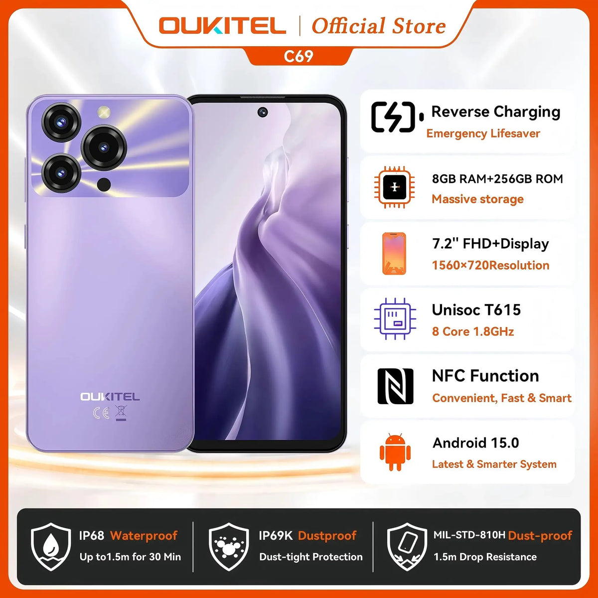 Oukitel Unlocked Android Phone — product view 7