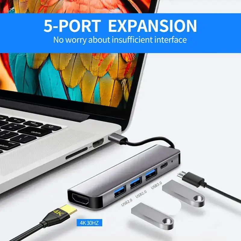 6/5/4/3 Ports USB C Hub to 4K HDMI-Compatible USB 3.0 2.0 HUB 4K 30Hz PD Fast Charge Charging Docking for MacBook iPad Samsung