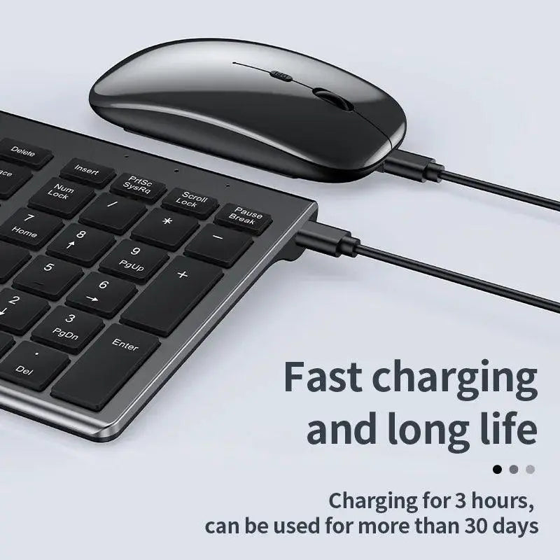 Gray Wireless Keyboard and Mouse Combo for Productivity
