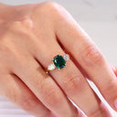 Elegant Emerald Three Stone Ring