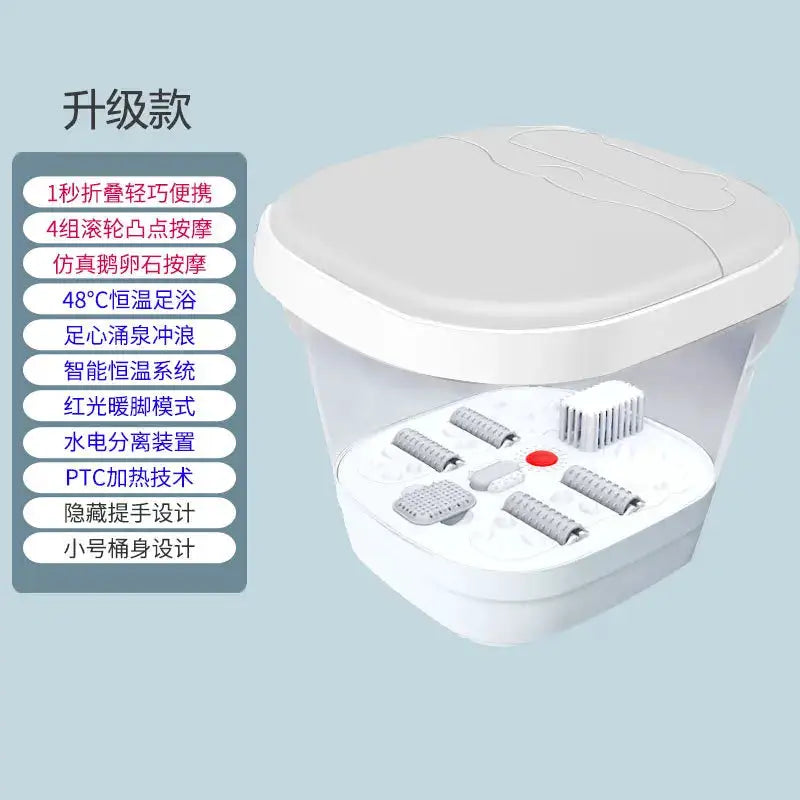 Electric Foot Spa Bath Massager with Heat, Automatic Foot Soak Tub, Foldable Portable Basin for Home Use Constant Temperature
