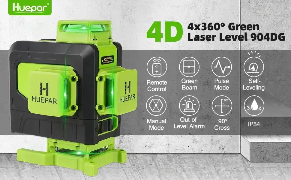 Huepar 16 Lines 4D Cross Line Laser Level Green Beam