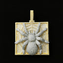 Shiny Sparkling Ice Out CZ Spider Design Charm Gold Plated