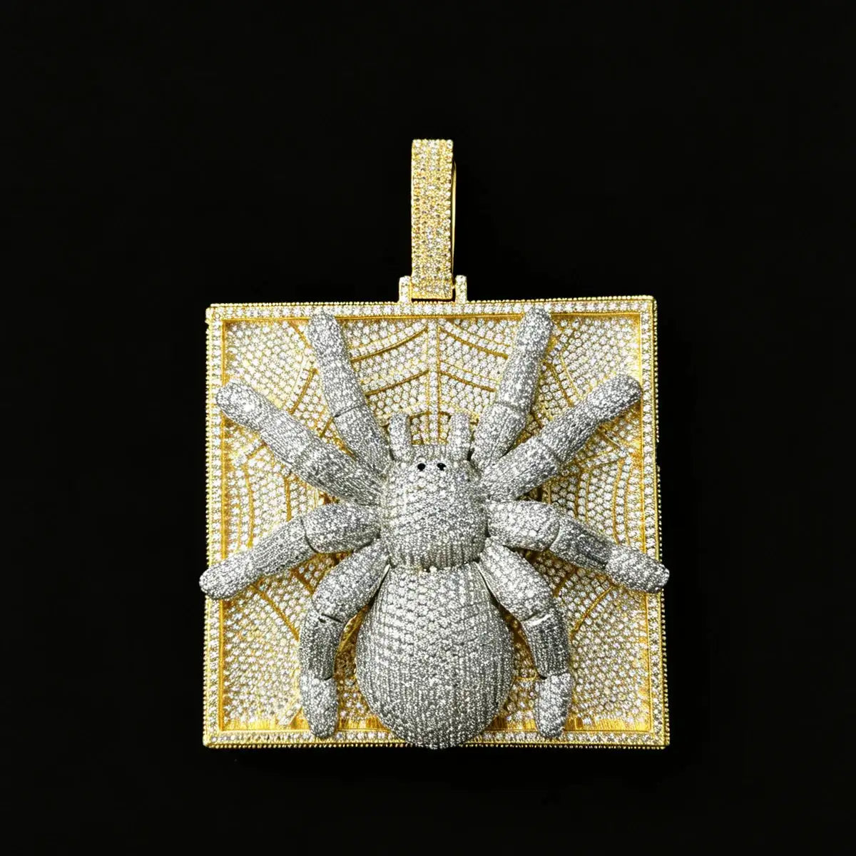 Shiny Sparkling Ice Out CZ Spider Design Charm Gold Plated — product view 9