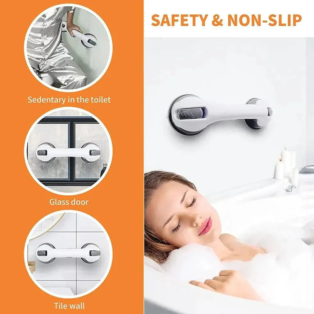Shower Safety Handle Grab Bars Dual Locking Suction